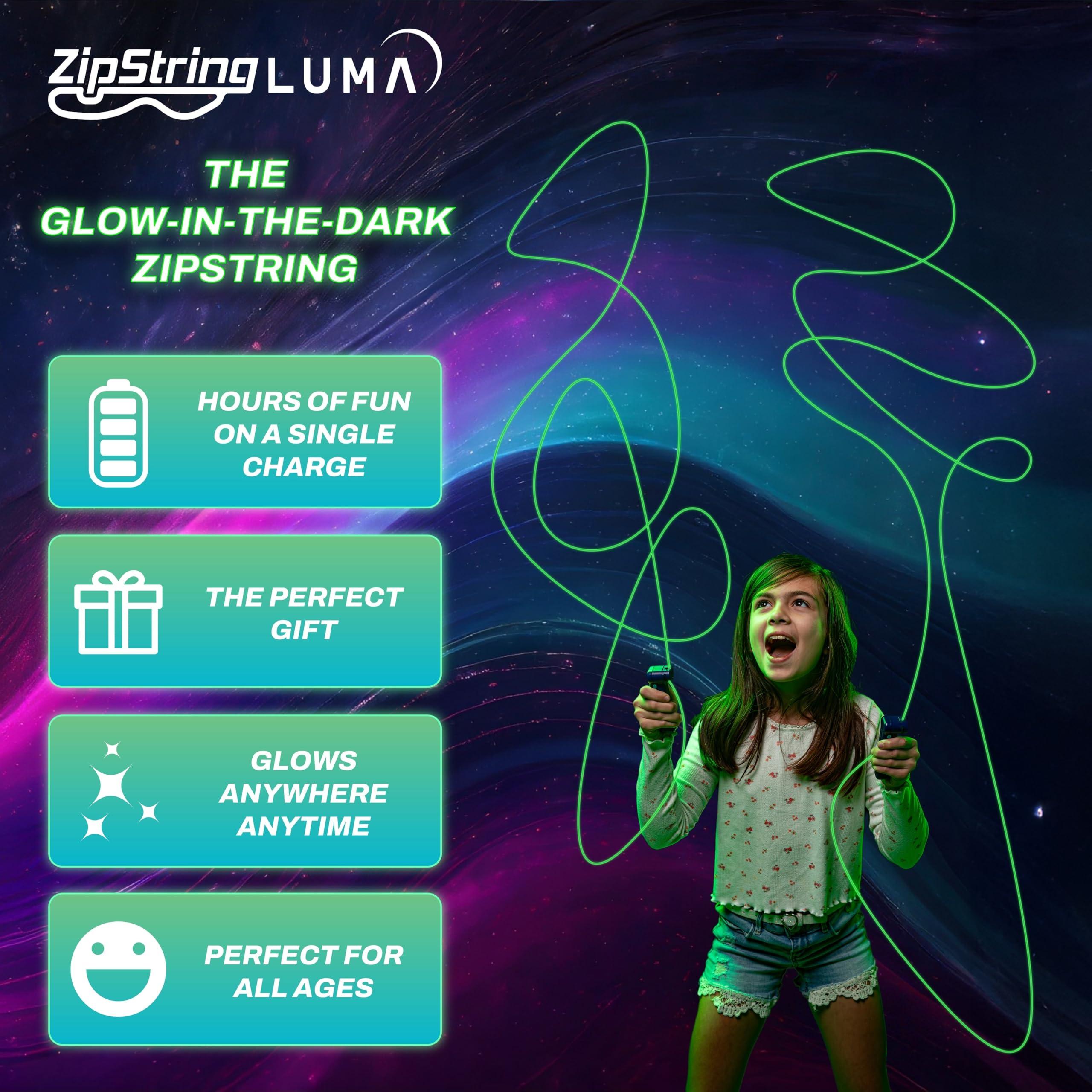 ZipString ZipString Luma - The Patented Glow-in-The-Dark Toy That Flies a Loop of String, Creates Endless Shapes and Tricks Built-in LED for Glowing Fun. Perfect STEM Gift for Kids & Adults. Wonderment Awaits