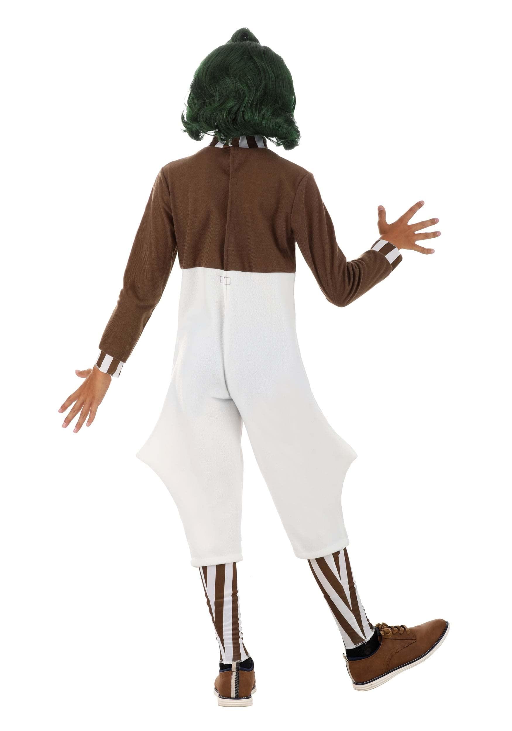 Fun Costumes Fun Costumes Willy Wonka Oompa Loompa Outfit for Kids, Chocolate Factory Worker Uniform Overalls Halloween Outfit Small