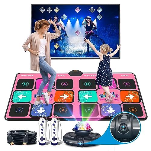 FWFX FWFX Dance Mat for Adults and Kids, Double User Wireless Dance Pad Game for TV, Plug and Play Electronic Dance Mats with Smart Camera, Exercise Dancing Mat for Family Games, Birthday Gifts Ideas