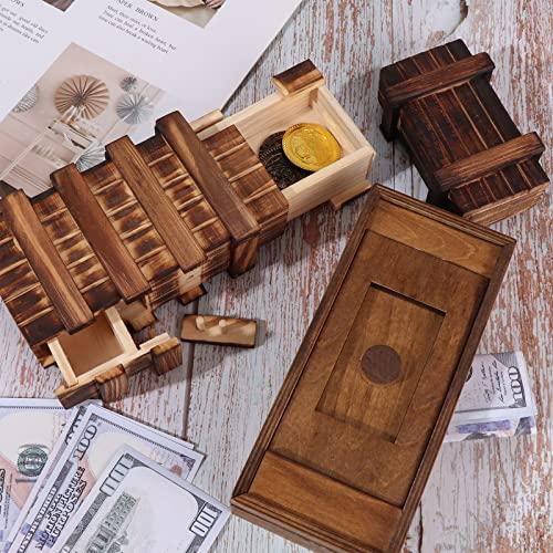 Oppaxf Puzzle Box 3 Pack Wooden Secret Puzzle Box with Hidden Compartment 3D Brain Teaser Magic Drawers Secret Magic Box Wooden Box Puzzle Case Difficult Puzzle Box Gift Card Puzzle Box for Adults and Kids