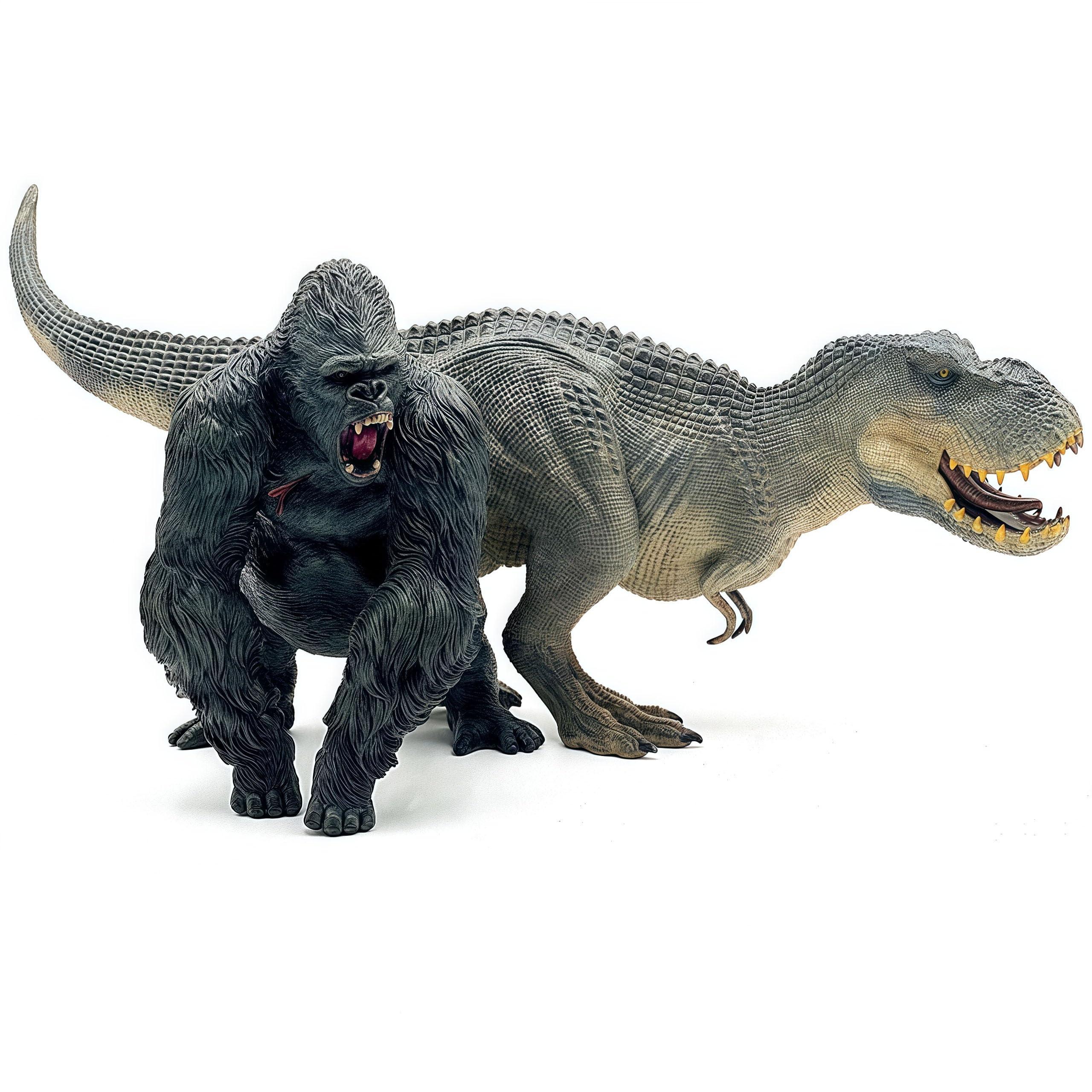 gemini&genius Gemini & Genius King Kong Toys Vastatosaurus Rex Dinosaur World Toys Stand Up with Movable Jaw Gorilla Action Figurine Gift for Kids