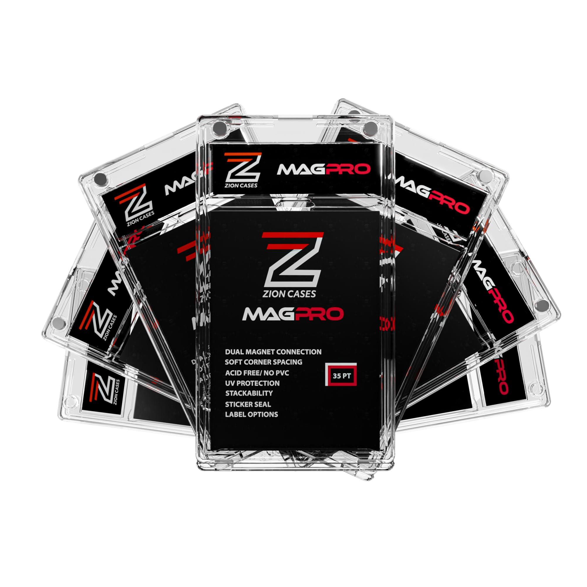 Zion Cases Zion Cases MagPro 100PT Magnetic Card Holder; Duel Magnet Card Case for Secure Holding Strength to Guard Against Unintentional Openings; includes 20 Magnetic Trading Card Case; (20 Pack)