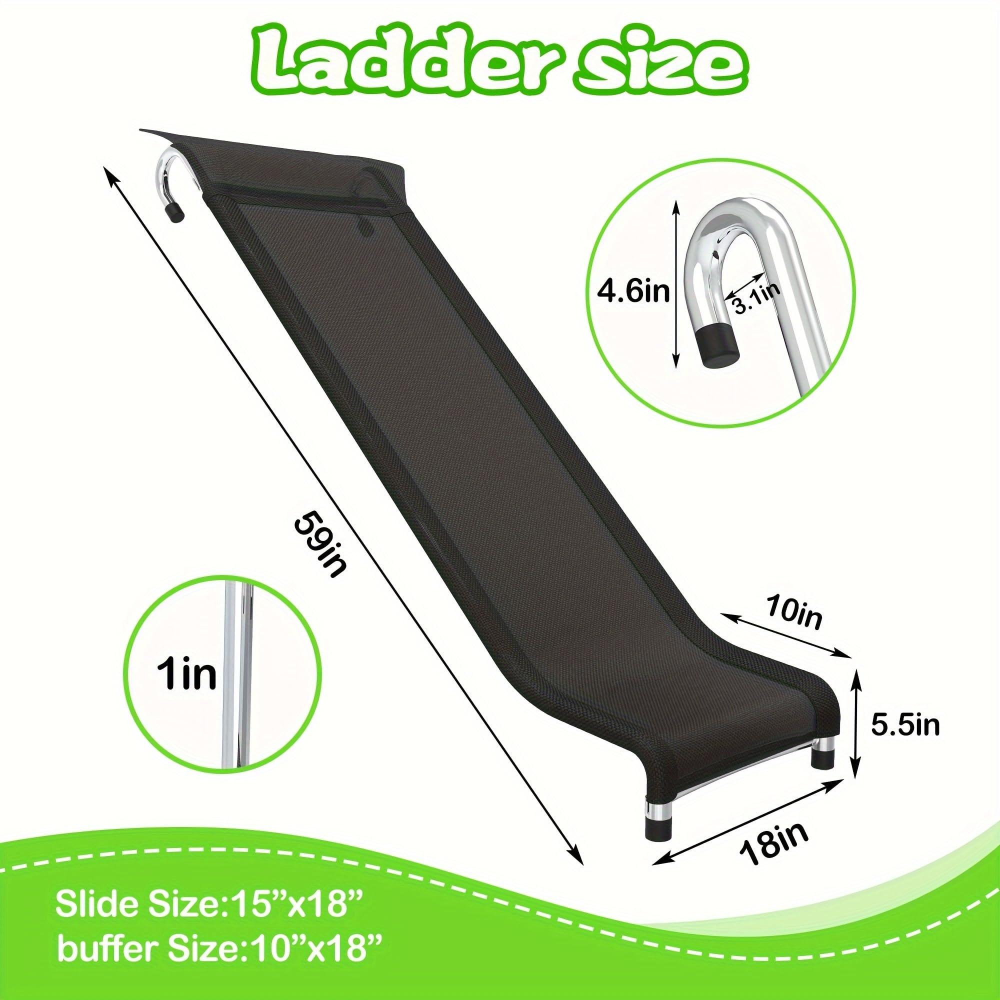 ToysCentral Basics Trampoline Ladder Slide Kit, Universal trampoline ladder & Slide 2 step wide trampoline safety ladder stairs and strong tear resistant trampoline slide