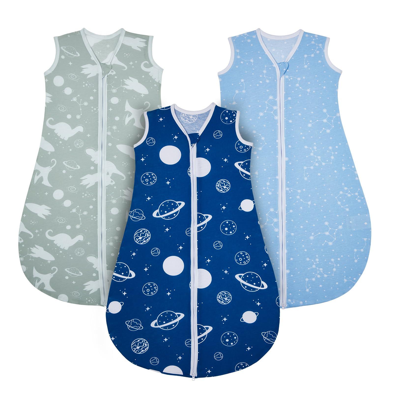 Lilian&Gema Lilian&Gema Baby Sleep Sack 12-18 Months, 3 Pack Unisex Baby Sleeping Bag 0.5 TOG, Soft Wearable Blanket with 2-Way Zipper for Baby Infant Toddler