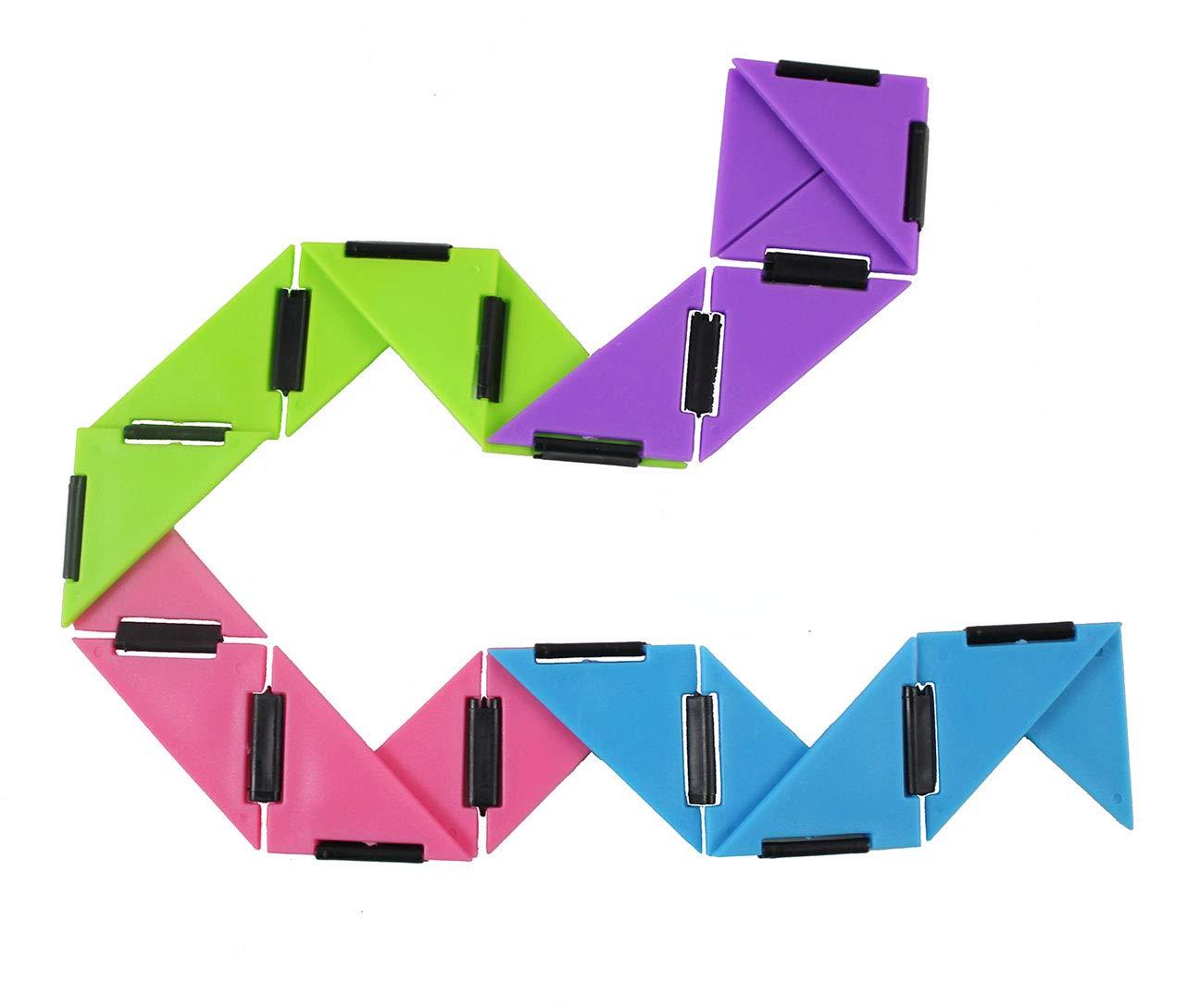 Curious Minds Busy Bags SET OF 2 Infinity Triangle - Magic Endless Folding Fidget Toy - Flip Over and Over - Bend and Fold Crazy Shapes Puzzle - ADD Anxiety Soothing Calm Anxiety Toy for Classroom or Office Focus