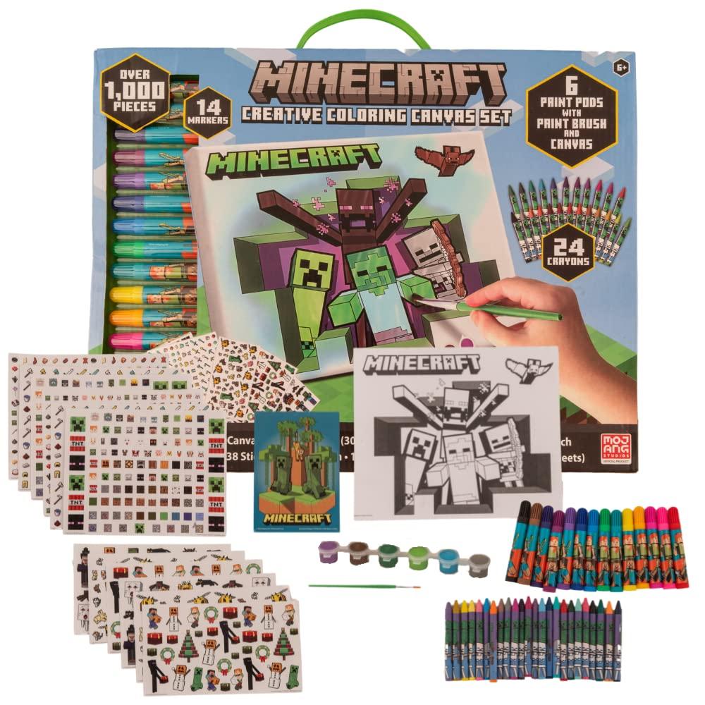 Innovative Designs Innovative Designs Minecraft Creative Coloring Canvas Painting and Activity Set for Kids, 1000+ pcs