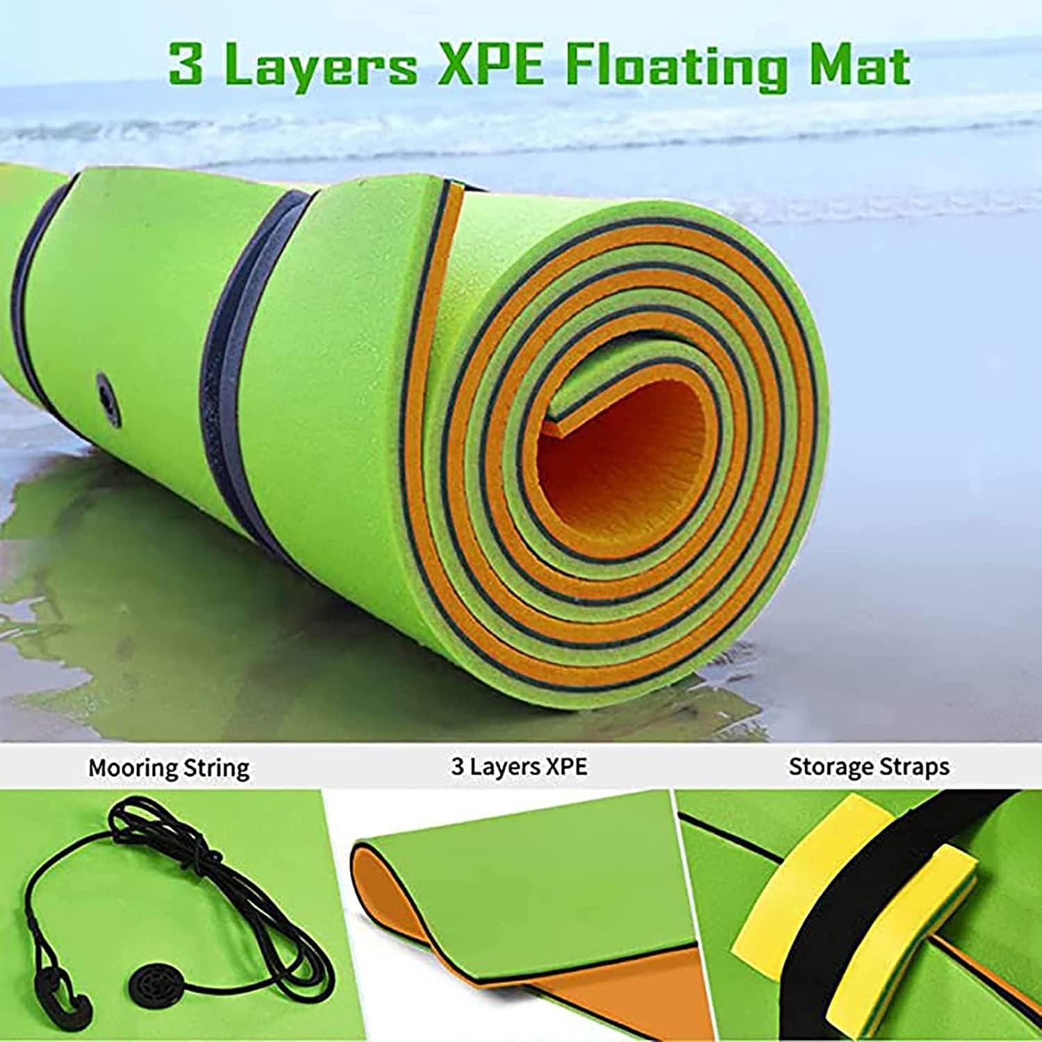 Llchaensc Llchaensc Water Floating Mat for Lake Floating Foam Water Pad for Kids and Adults, 2 Layer Tear-Resistant XPE Foam Pool Float for Party,Green,140X55X2.2cm