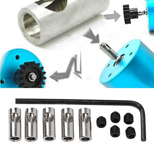 Dilwe Dilwe RC Motor Shaft Adapter, 3.17mm to 5mm Pinion Reducer Sleeve Adapter Stainless Steel Shaft Adapter Motor Axle Change Over RC Accessories for Converting RC Motor 3650 550 540 Pinion Gears