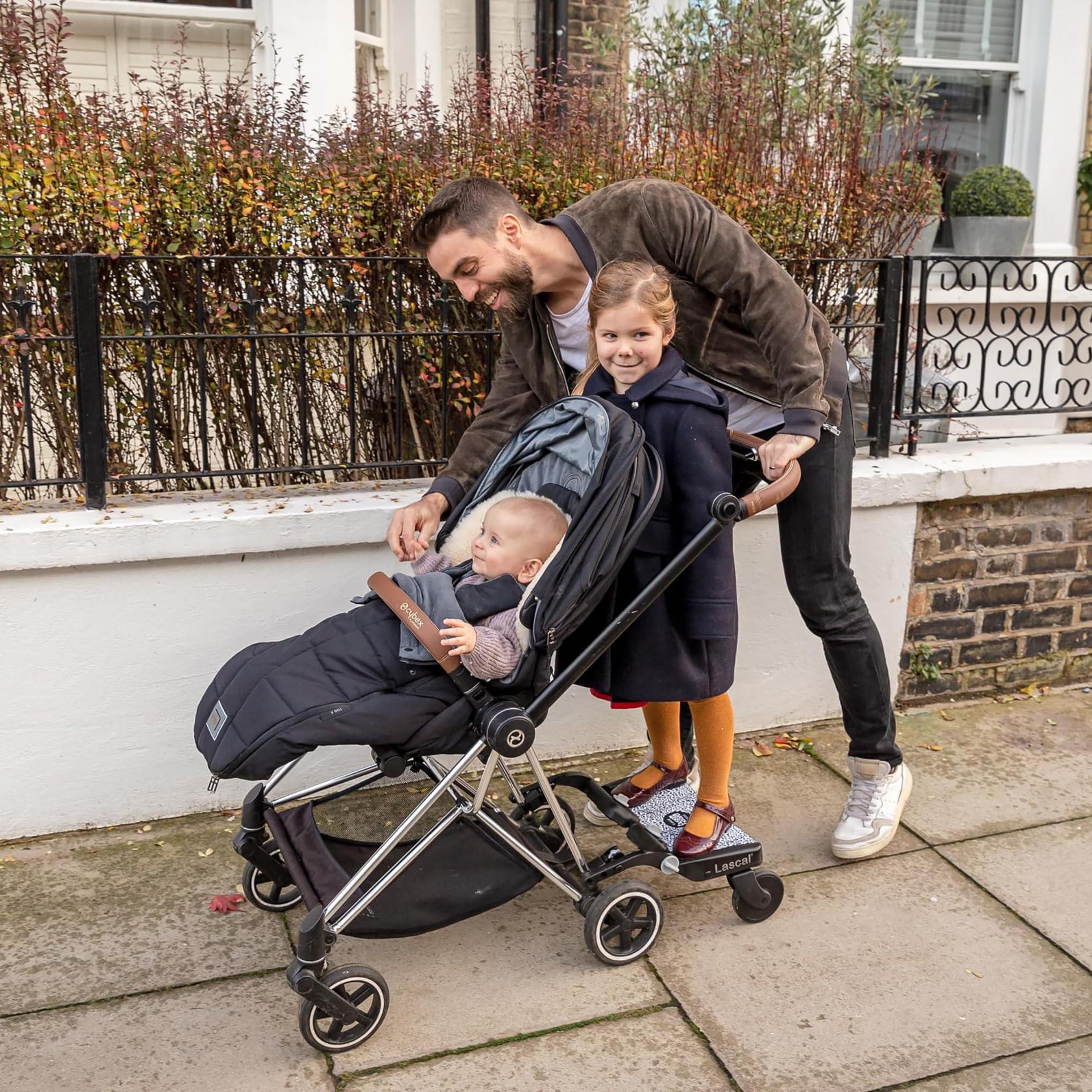 Lascal Lascal BuggyBoard Mini Universal Stroller Board, Fits 90% of Strollers, Compatible with UPPAbaby, Bugaboo, No Need for a Double Stroller for Infant and Toddler, Max Weight 66 lbs, Leopard