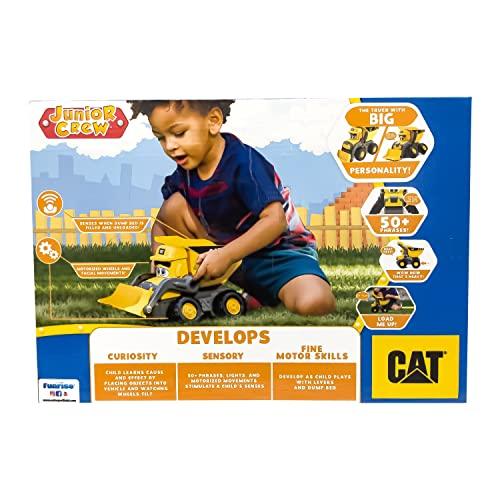 CAT CAT Construction Toys, Junior Crew Tipper - Interactive Dump Truck Toy - 50+ Phrases & Sounds, Motorized Facial Movement, Great 2 Year Old Toys for Boys