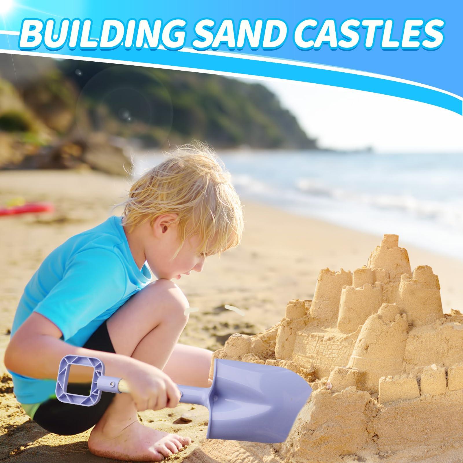 Amarlozn 16\" Wood Beach Sand Shovel Toys for Kids Adults, Heavy Duty Beach Toys Shovels for Sandbox Table, Sand Toy Shovel for Shoveling, Digging, Garden Fun