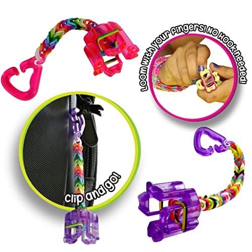 Rainbow Loom Rainbow Loom Finger Loom Party Pack, Features 9 Colored Finger Looms and 1200 Glow in The Dark Bands Perfect Party Activities for Boys and Girls 7+