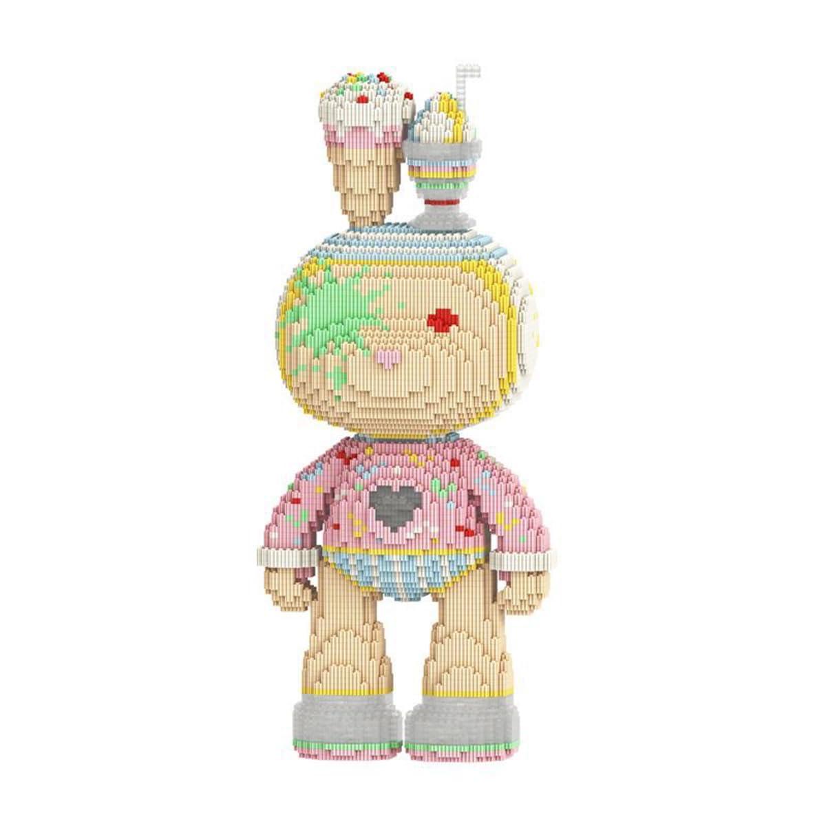 HONLANCH HONLANCH Animal Ice Cream Rabbit Micro Building Blocks Set8000PCS 55cm High Series Gift for Adults and Kids