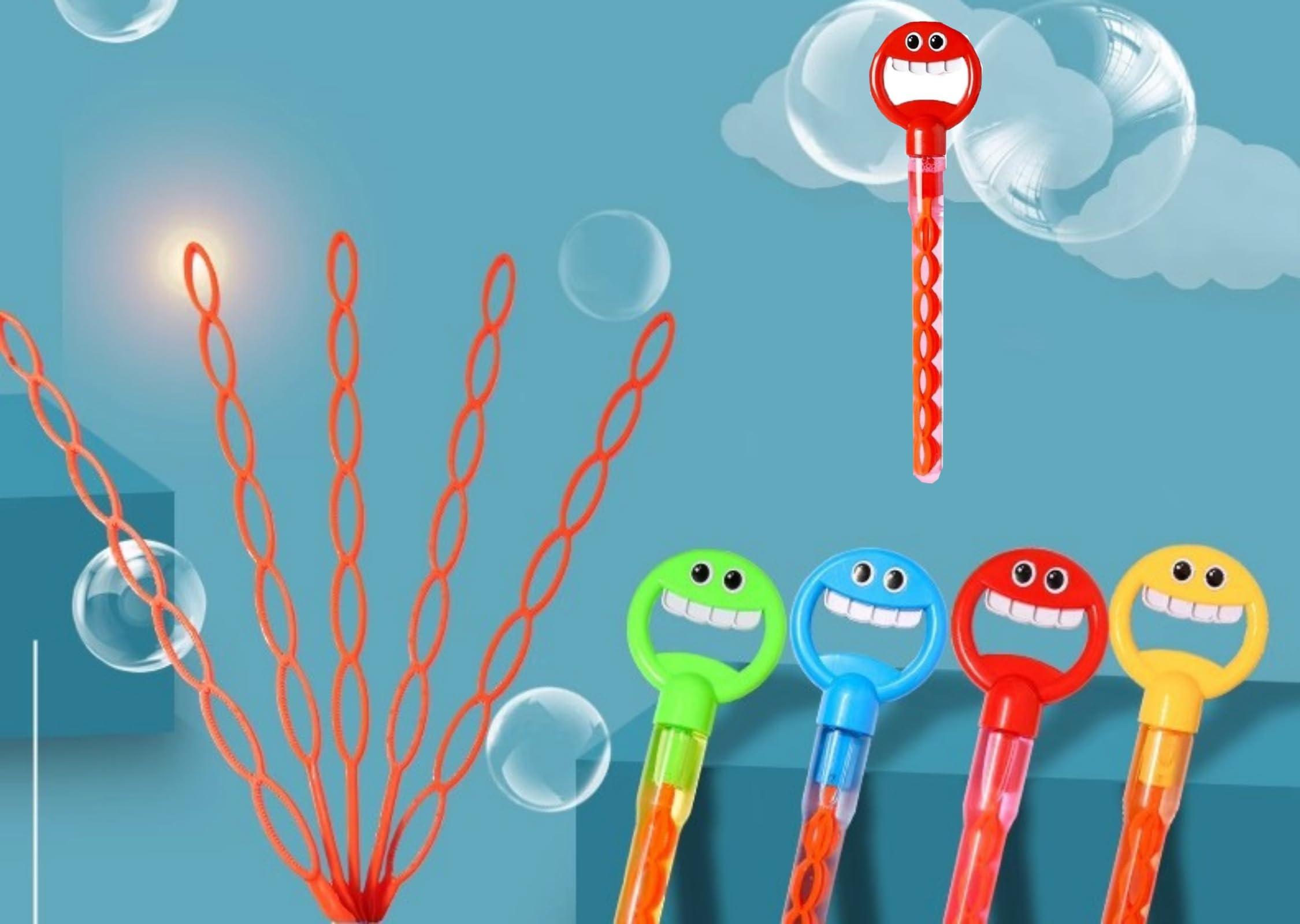 RUMILK 32 Hole Face Bubble Stick with Bubbles Refill,Five Claw 32 Hole Bubble Toy,5-Claw Bubble Wands, 32 Hole Handheld Bubble Stick Garden Toy,Bubble Machine for Summer Toy (Red-1)