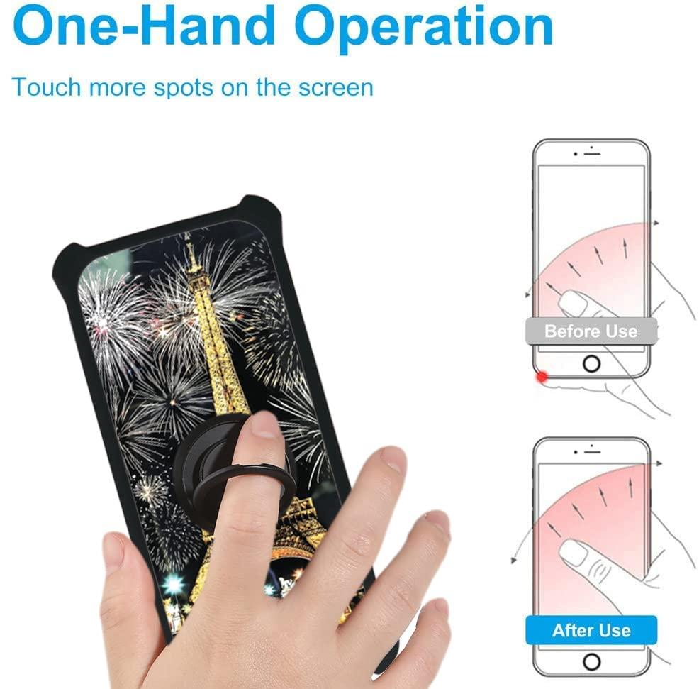 jioeuinly HotPepper Serrano 3 Case Compatible with Hot Pepper Serrano 3 Hpp-L55b Qlink Wireless Phone Case Cover [with Tempered Glass Screen Protector][Hard PC + Soft Silicone][Gold Glitter+Luminous] JSH-TT
