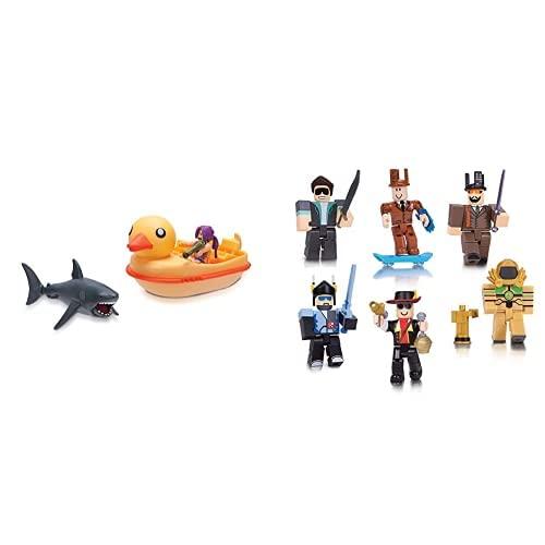 Roblox Celebrity Collection Sharkbite Duck Boat Vehicle Includes Exclusive Virtual Item Action Collection Legends of Roblox Six Figure Pack Includes Exclusive Virtual Item