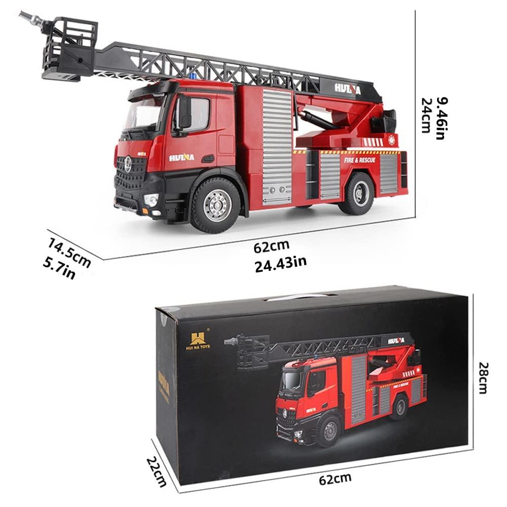 QIYHBVR QIYHBVR Remote Control Fire Truck Shoots Water RC Engineering Vehicle with Water Jet 22 Channel Fire Engine Working Sounds Lights RC Trucks for Kids