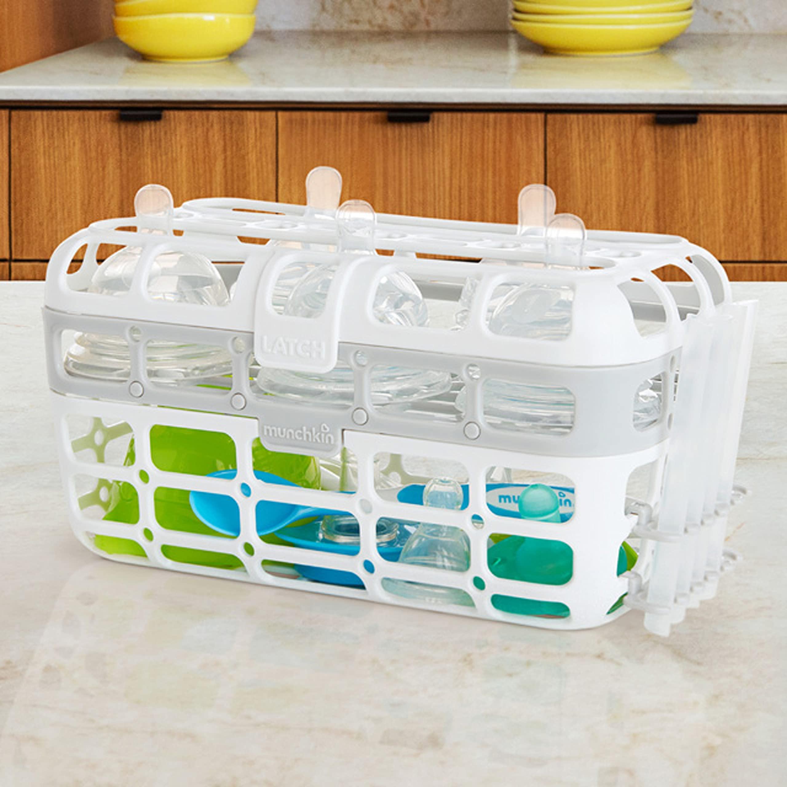 Munchkin Munchkin Microwave Steam Sterilizer Bags, Dishwasher Basket for Bottles, Pacifiers, and Accessories Bundle, 6 Pack
