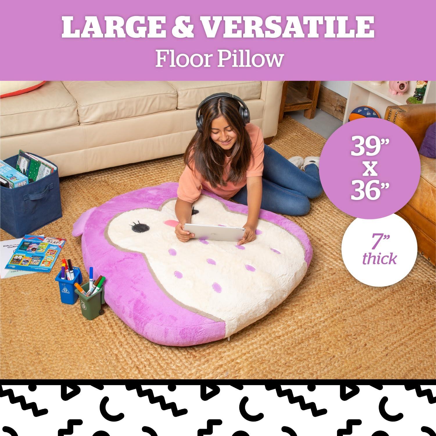 BigMouth Inc BigMouth x Squishmallows Original Inflat-A-Pal, Inflatable Floor Pillow, Jumbo Animal Cushion Lounger for Kids - Holly The Owl Squishmallow