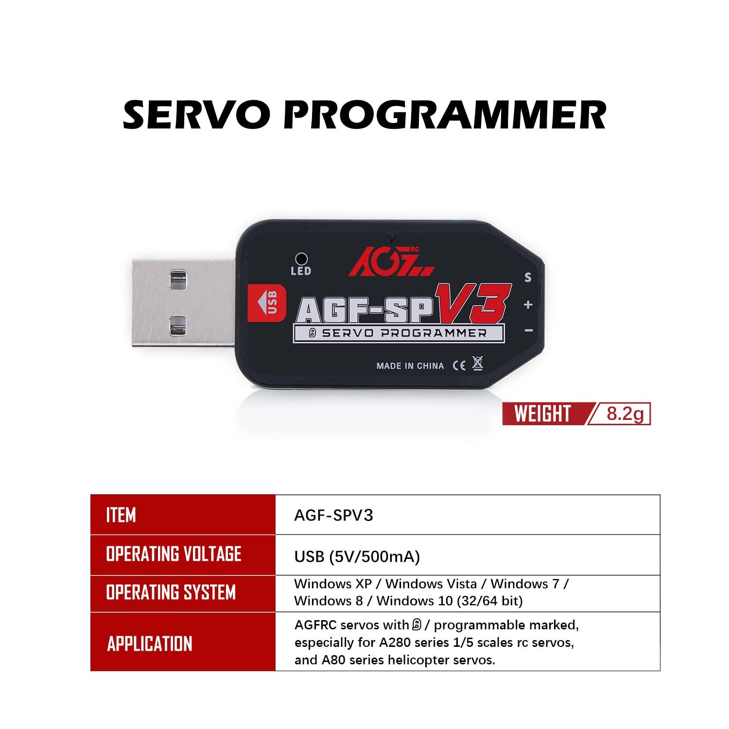 AGFRC AGFRC A35BHM 8.5KG Brushless RC Steering Servo and AGF-SPV3 Servo Programmer