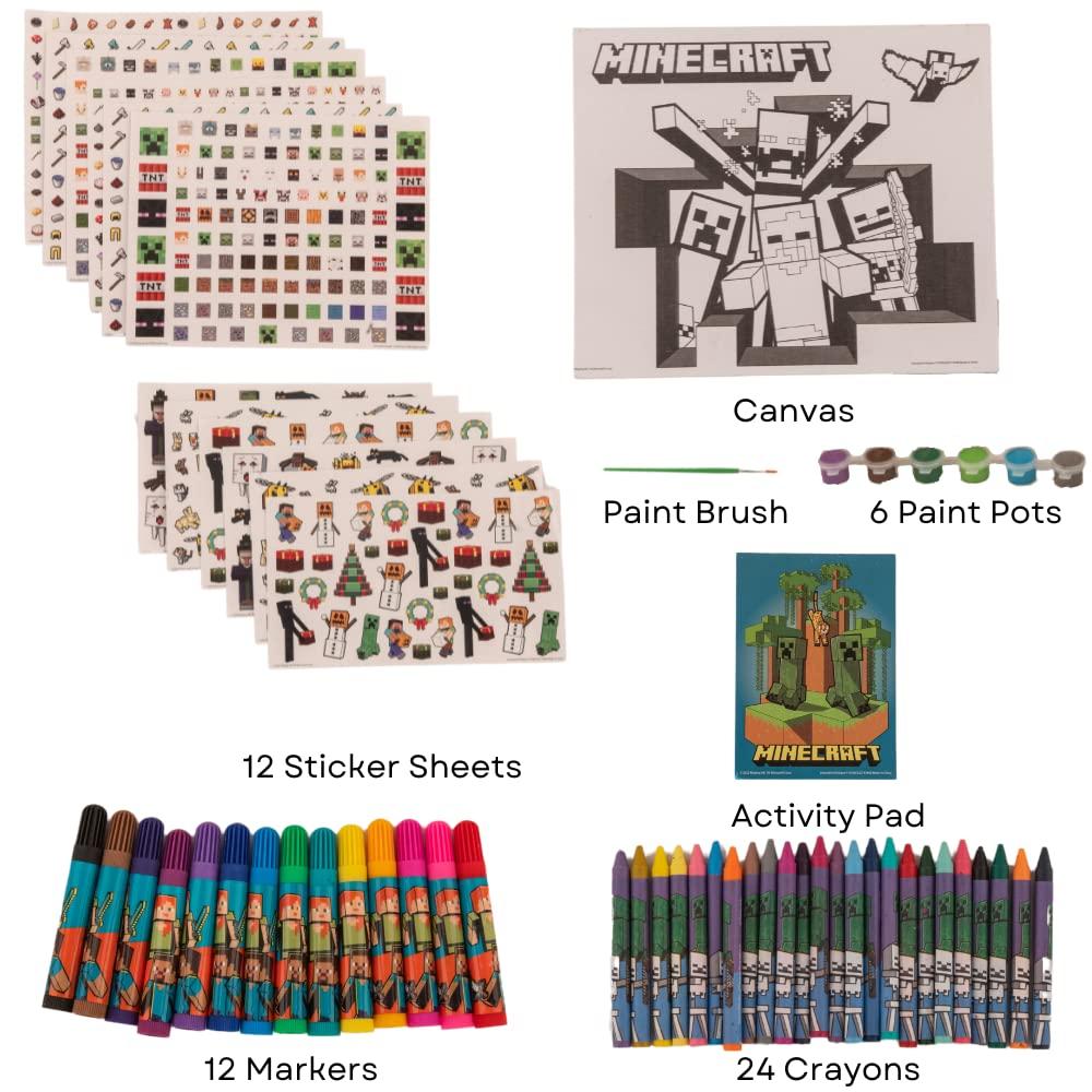 Innovative Designs Innovative Designs Minecraft Creative Coloring Canvas Painting and Activity Set for Kids, 1000+ pcs