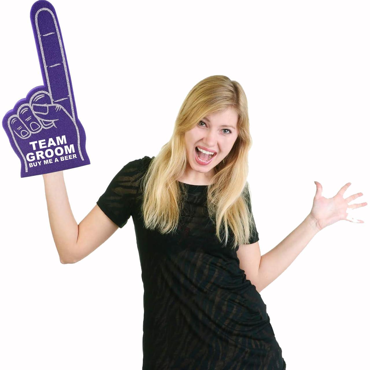Greekgear Custom Foam Finger! Great for Bachelor & Bachelorette Parties, Athletics, Local Sport Events, Games, Parties and more - No Minimums Purple