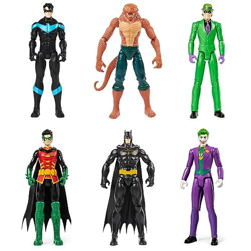 DC Comics Batman 6 Pack Batman Robin Nightwing The Joker The Riddler Copperhead 12 inch Action Figures Kids Toys for Boys and Girls Ages