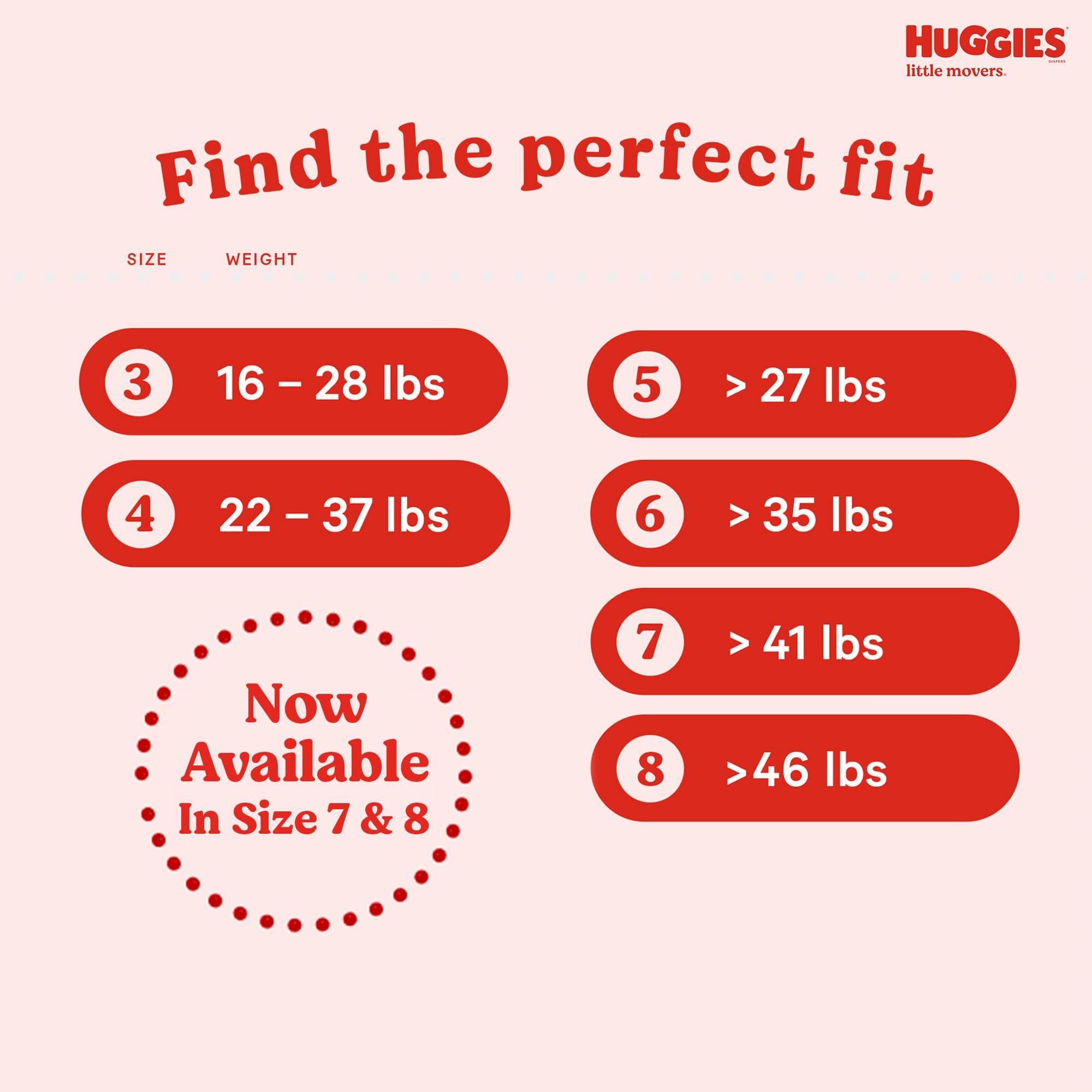 HUGGIES Huggies Size 6 Diapers, Little Movers Baby Diapers, Size 6 (35+ lbs), 44 Count