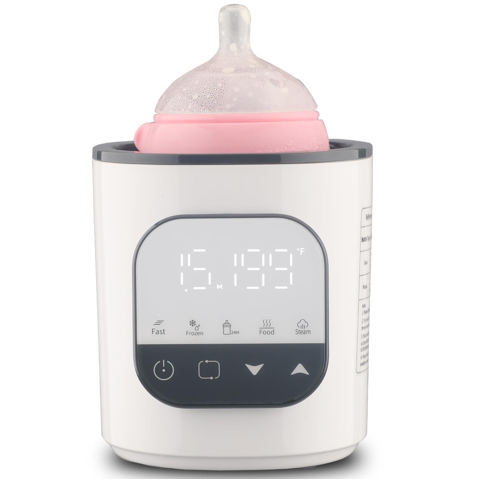 Rivulet Bottle Warmer, Rivulet Fast Baby Bottle Warmer for Breastmilk and Formula,Timer and Accurate Temp Control w/Digital Display, 10-in-1 Fast Baby Food Heater, Frozen, Steam,24H Keep Warm for All Bottles