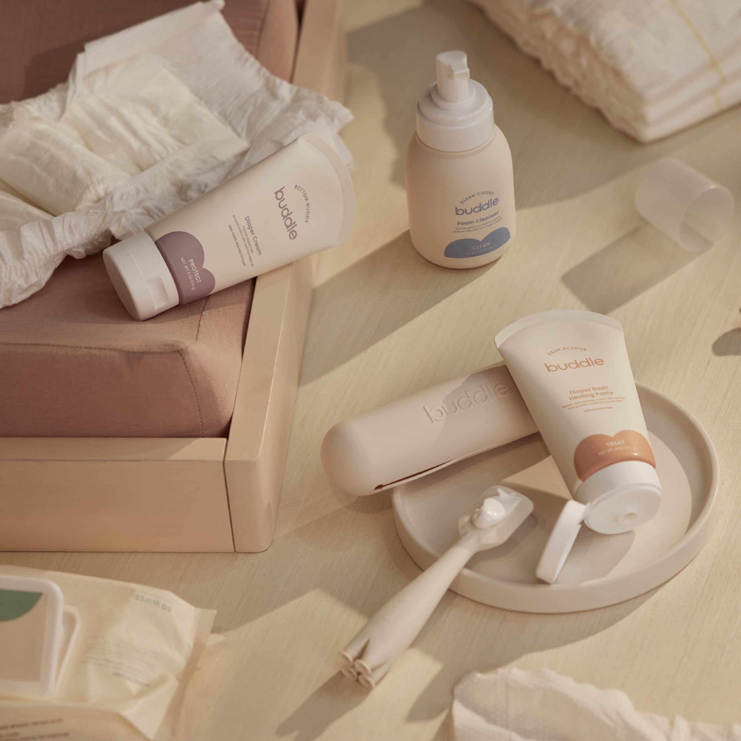 Buddle Buddle Rash Rescue Healing Paste + Paddle Pal Diaper Cream Appicator Bundle - Gentle on Sensitive Skin, Fragrance-Free, Microbiome Mindful & Pediatrician Tested