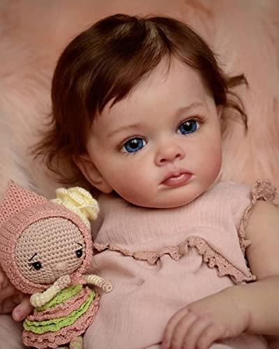 Pinky Reborn Pinky Reborn Baby Dolls 23 Inch Silicone Baby Doll LifelikeToddler Dolls That Look Real Reborn Doll Toy Gift for Collection & Kids Age 3+