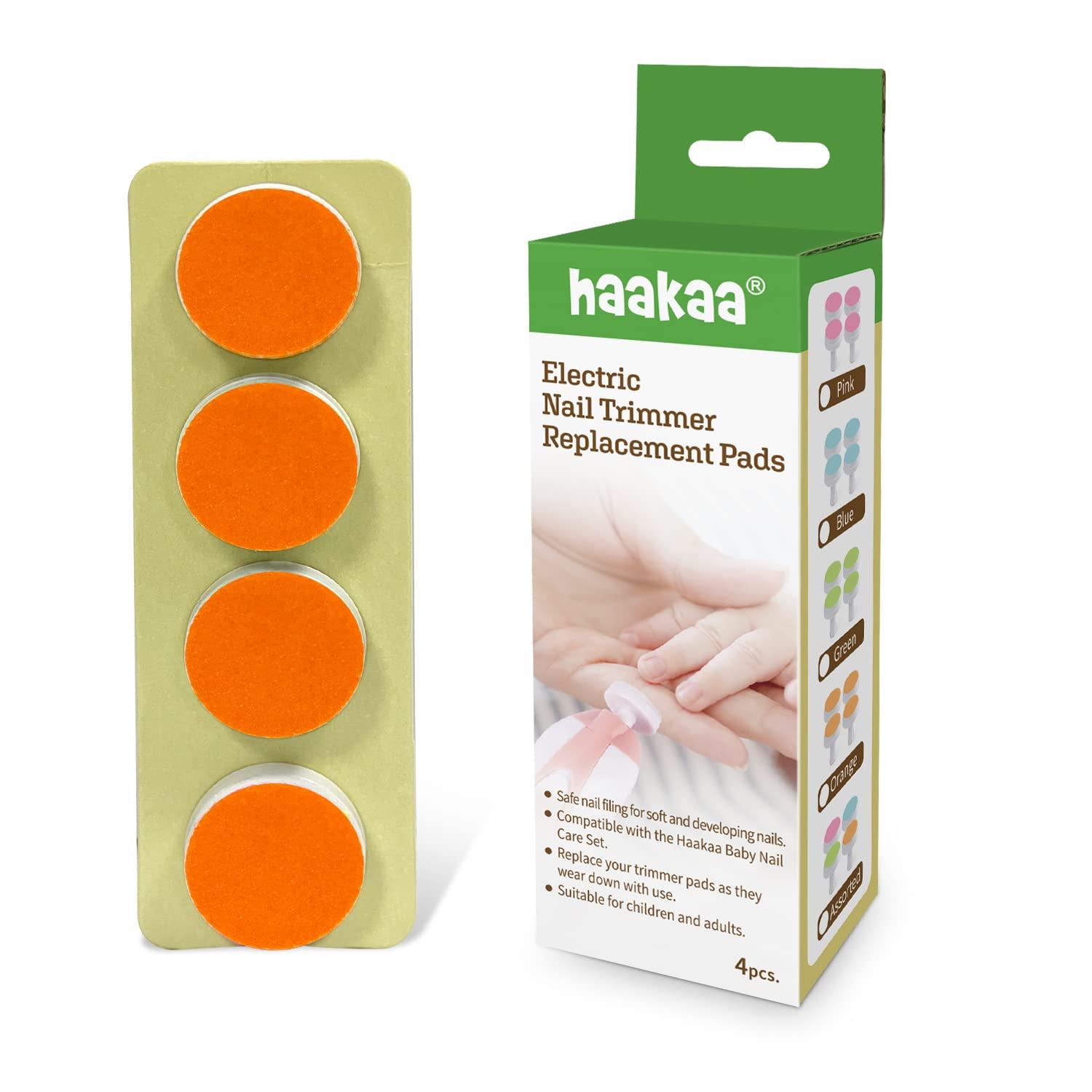 haakaa haakaa Electric Nail Trimmer Replacement Pads Baby Nail Trimmer Heads for Standard Baby Nail File, Suitable for 12+Months, Orange