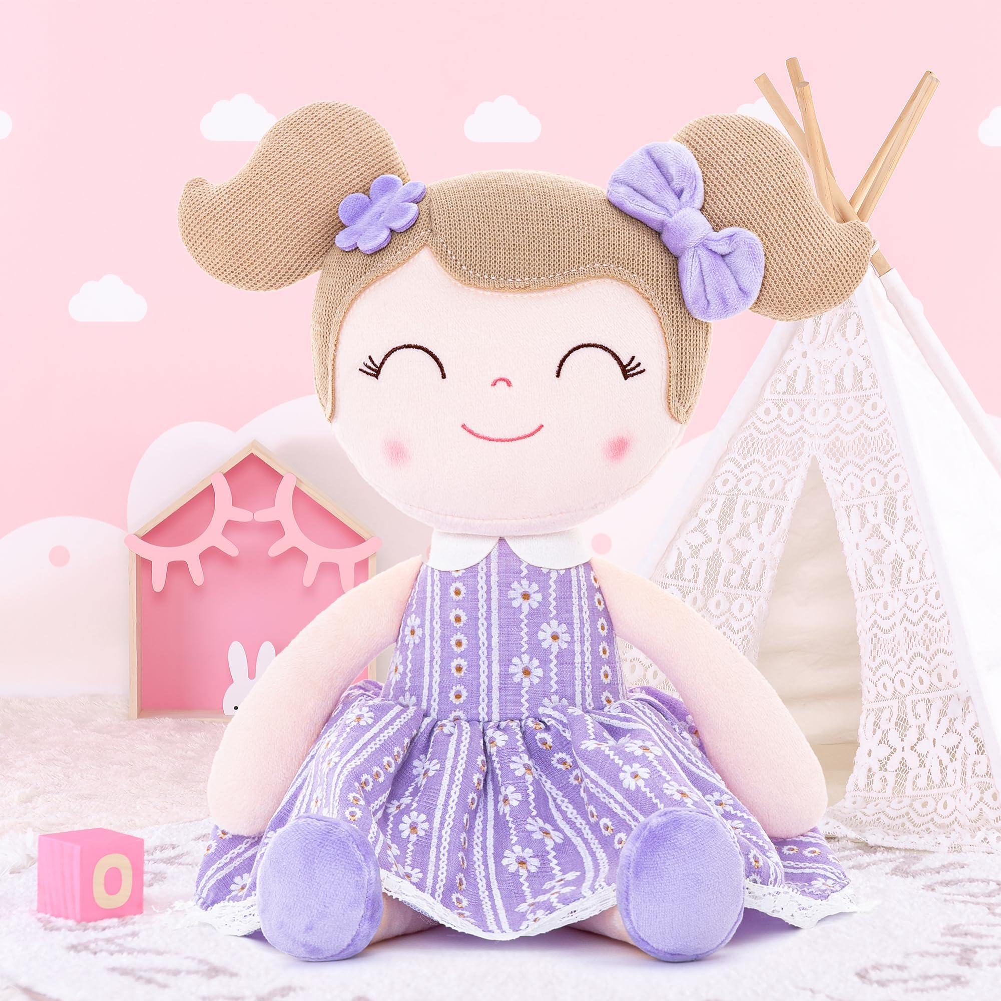 Gloveleya Gloveleya Dolls Baby Girl Gifts Soft Plush Lavender Daisies Doll 16 inches