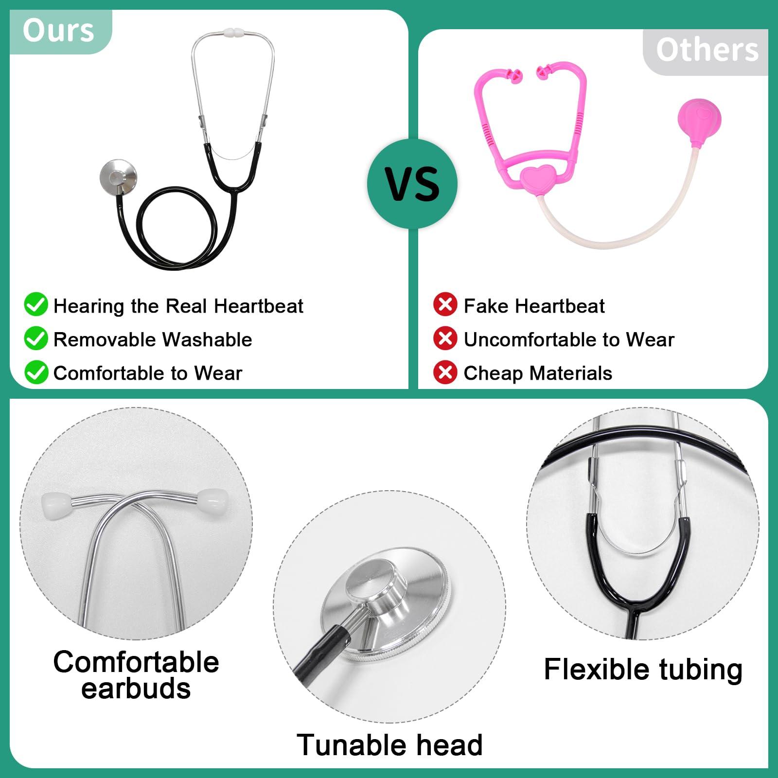 Miltrs Miltrs Doctor Costume For Kids With Real Stethoscope Kids Scrubs Halloween Costumes For Girls Boys Doctor Dress Up