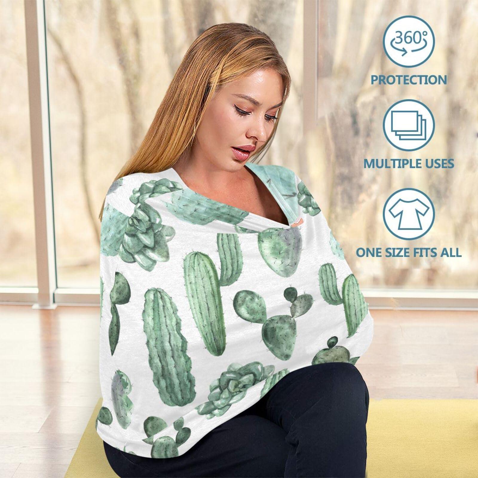 WELLDAY WELLDAY Baby Car Seat Covers Exotic Cactus Stretchy Breastfeeding Scarf Breathable Infant Carseat Canopy Nursing Covers Multi Use for Stroller High Chair Shopping Cart Boys and Girls