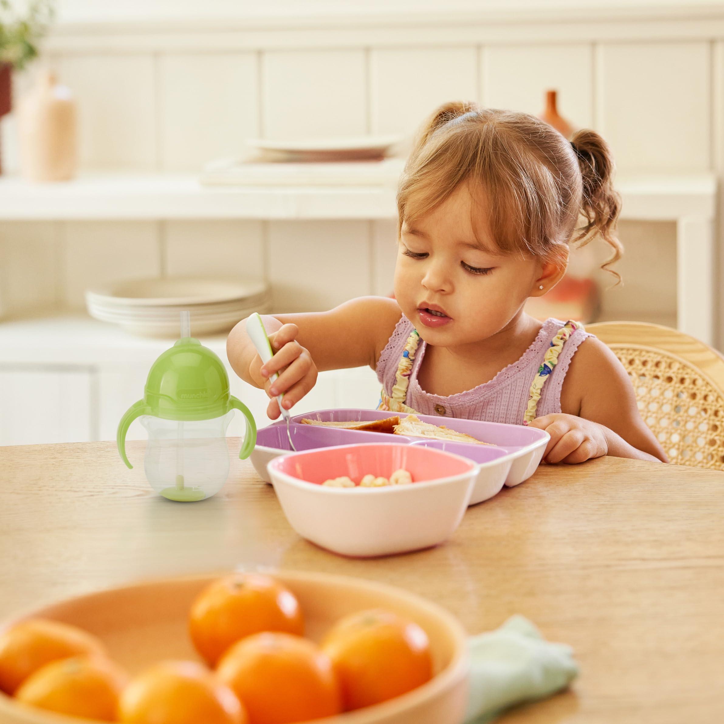 Munchkin Munchkin Happy Snacker Toddler Cup and Snack Containers - 7oz Any Angle Weighted Straw Trainer Cup and 9oz Snack Catchers, Green/Blue