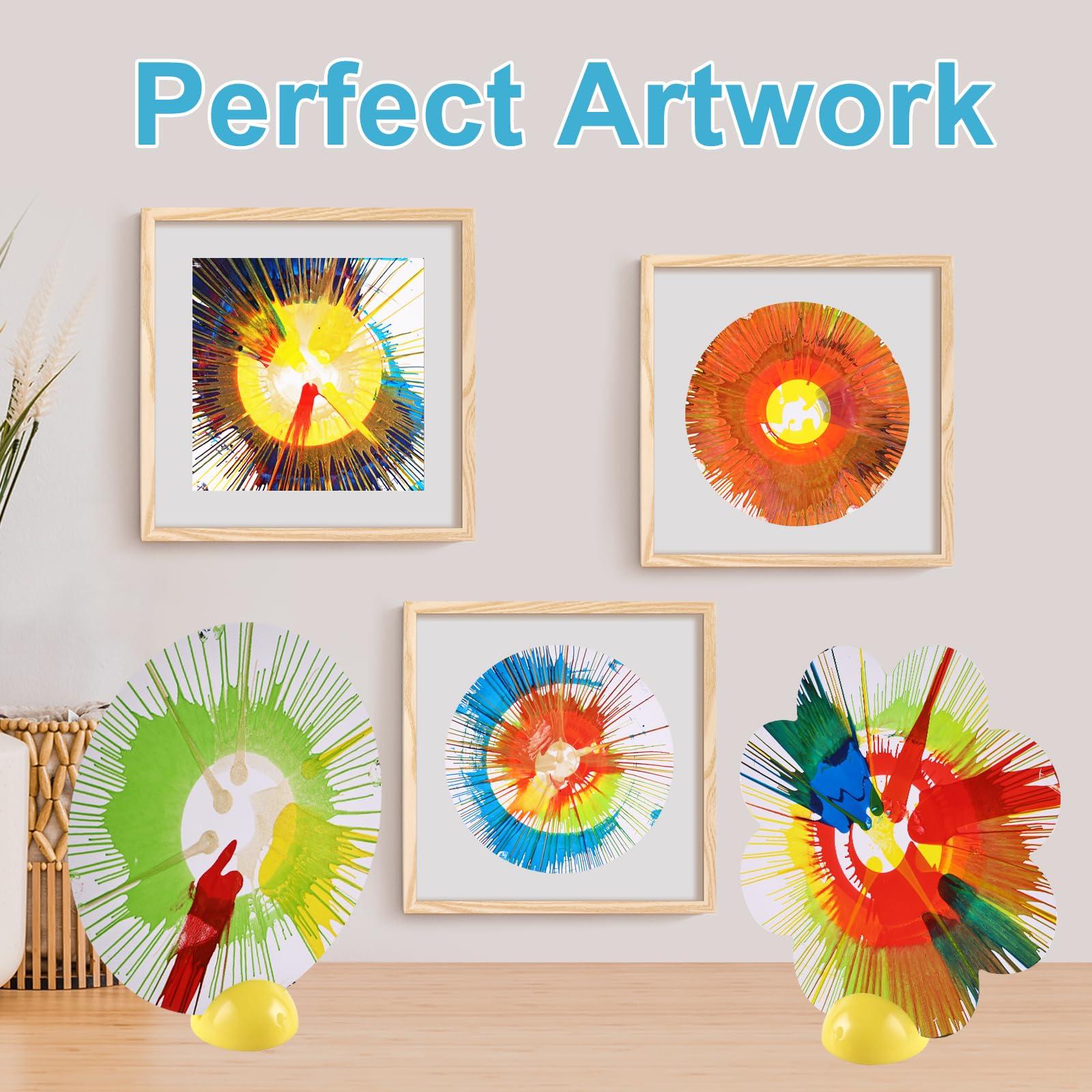 Eofeir Eofeir Paint Spin Art Machine Kit for Kids Stress Reducing Toys for Blue Arts and Crafts Set Gifts with Light & Music for Boys & Girls Ages 4 5 6 8 9 10 12 Flexible Splatter Guard,Easy to Wash