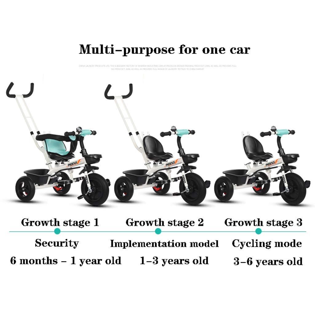 DEKD DEKD Toddler Tricycle Toddler Trike for Boys Girls Rotatable Seat Parent Steering Push Handle (Color : Green)