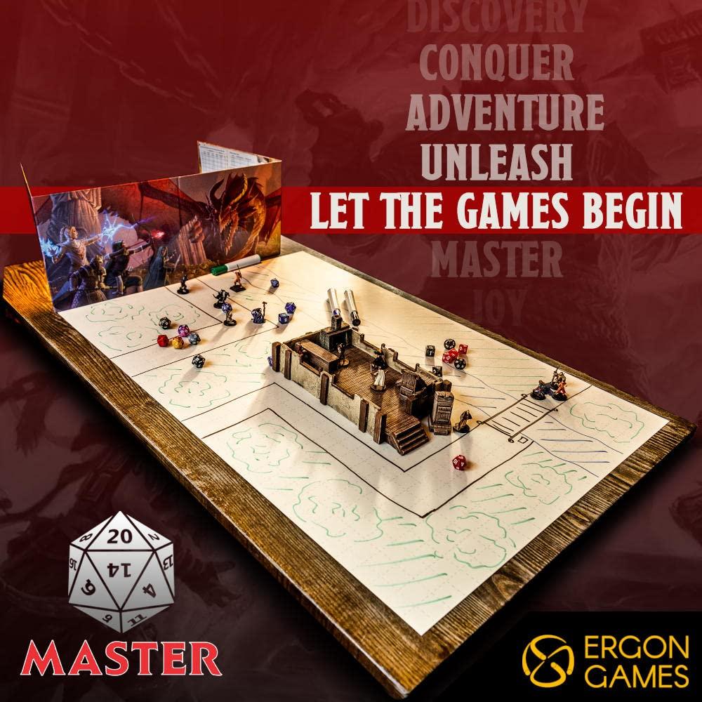 Ergon Games Ergon Games Silicone Battle Grid Mat for TTRPG | White 2\' x 3\' Dungeon Master Mat. for use with Dry Erase Markers.