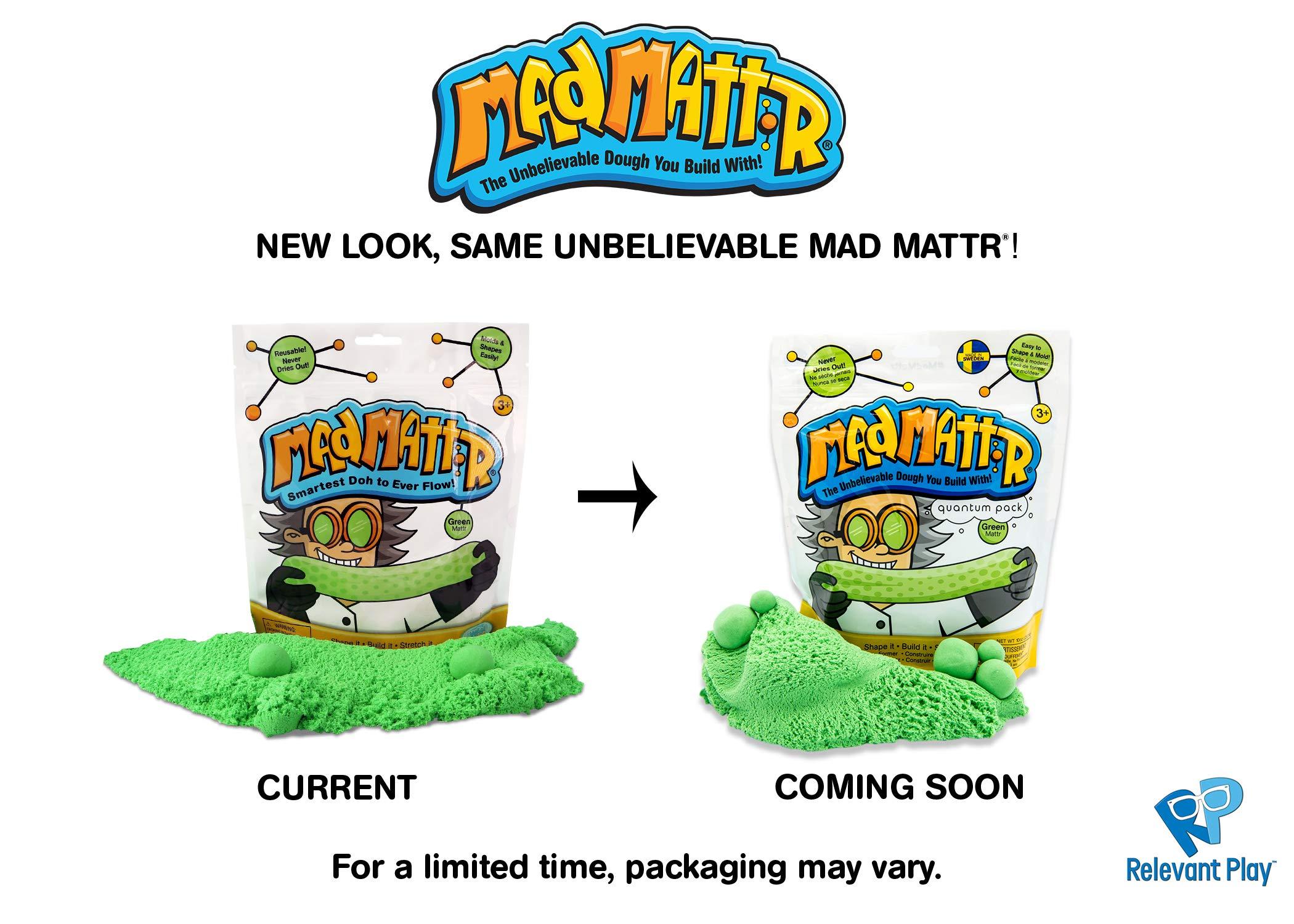 MAD MATTR Mad Mattr Super-Soft Modelling Dough Compound That Never Dries Out by Relevant Play (Green, 10oz)