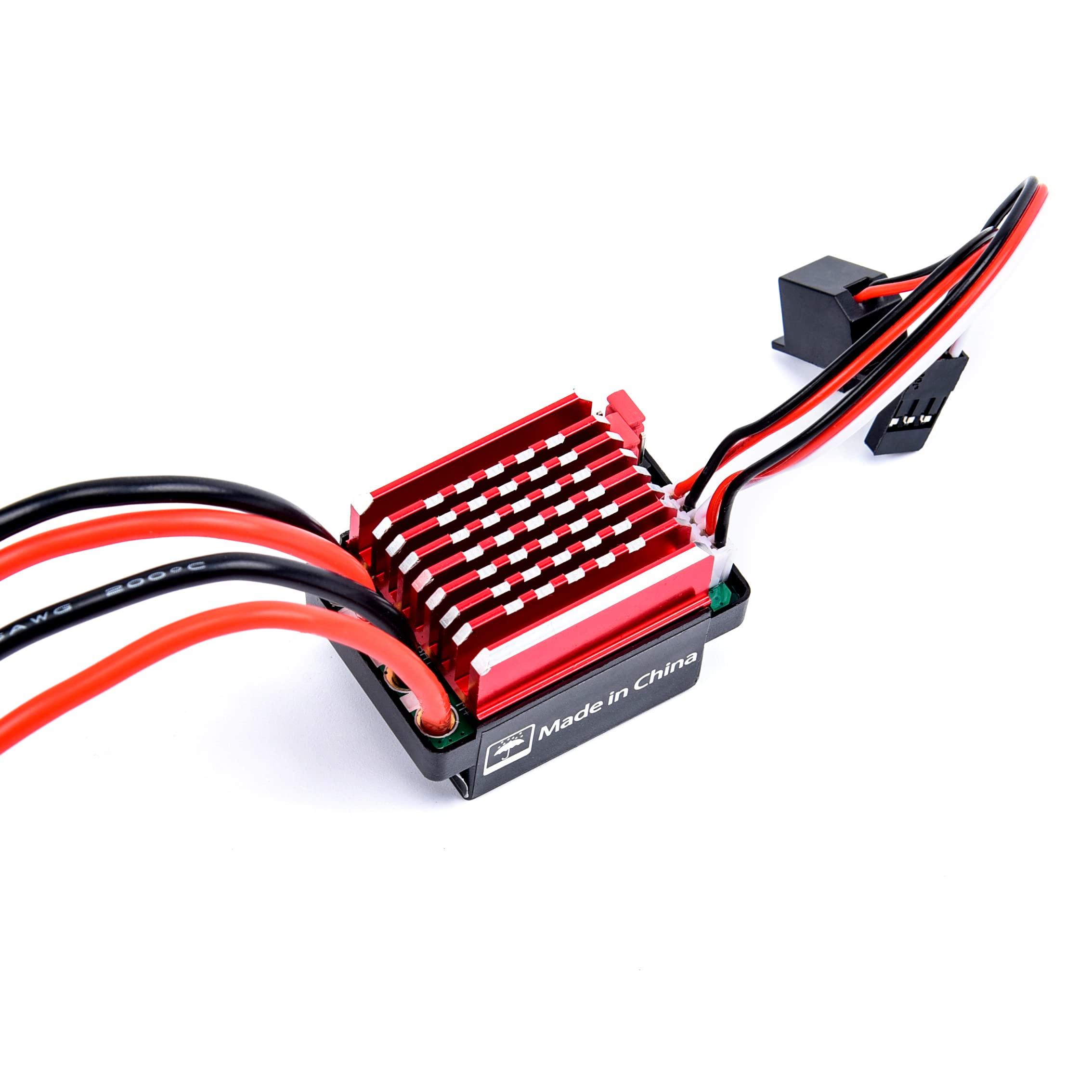 ZeckTeck RC 60A Brushed ESC Electric Speed Controller 6V/2A BEC for 1/10 RC Car Traxxas TRX4 TRX6 D90 HSP Redcat 4WD Truck Monster Crawler