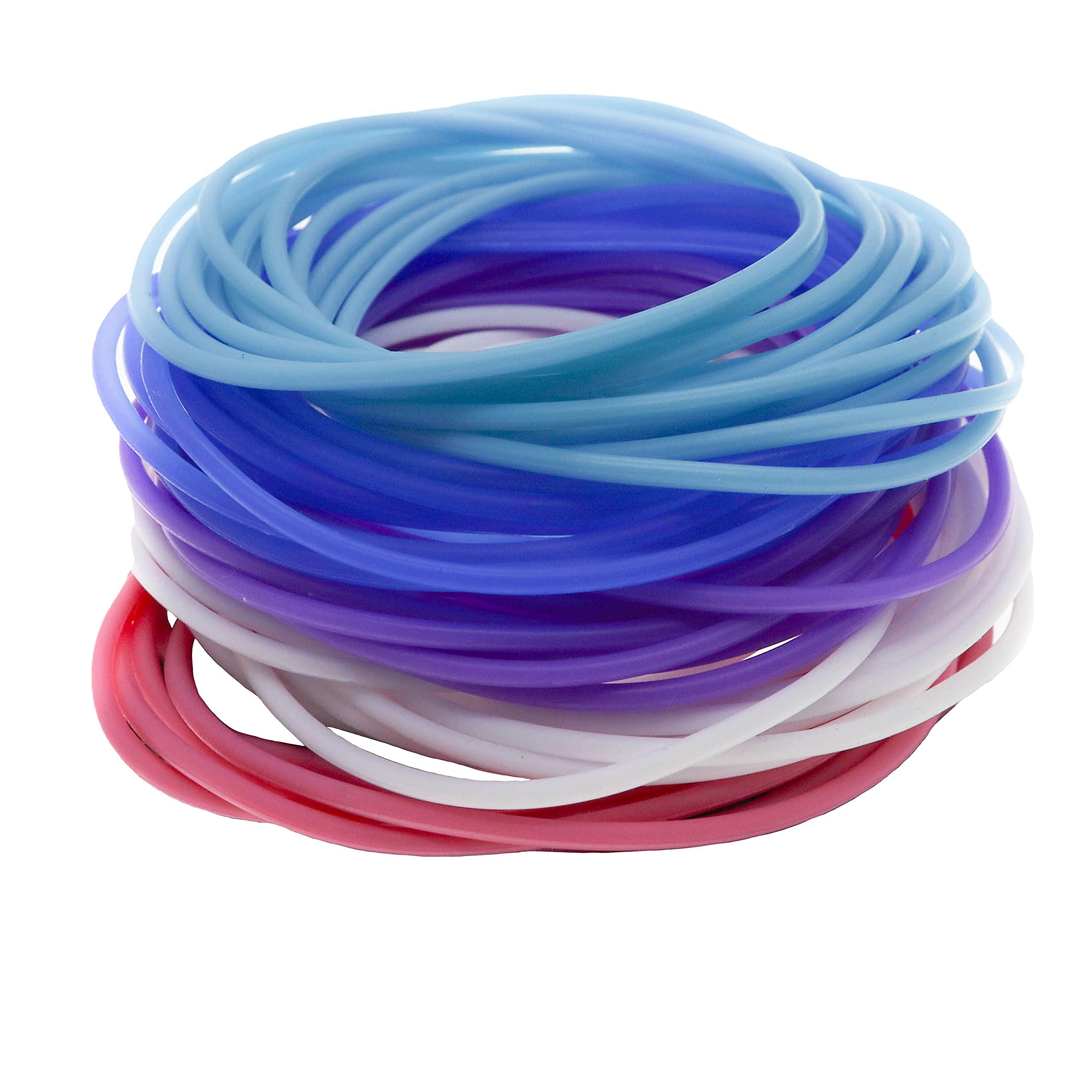 FROG SAC 72 PCS Silicone Jelly Bracelets for Teen Girls, Rubber Bands for Women Hair in 6 Colors, Women's Bracelet and Hair Ties, Neon Party Favors for Teens, 80s and 90s Jewelry Accessories