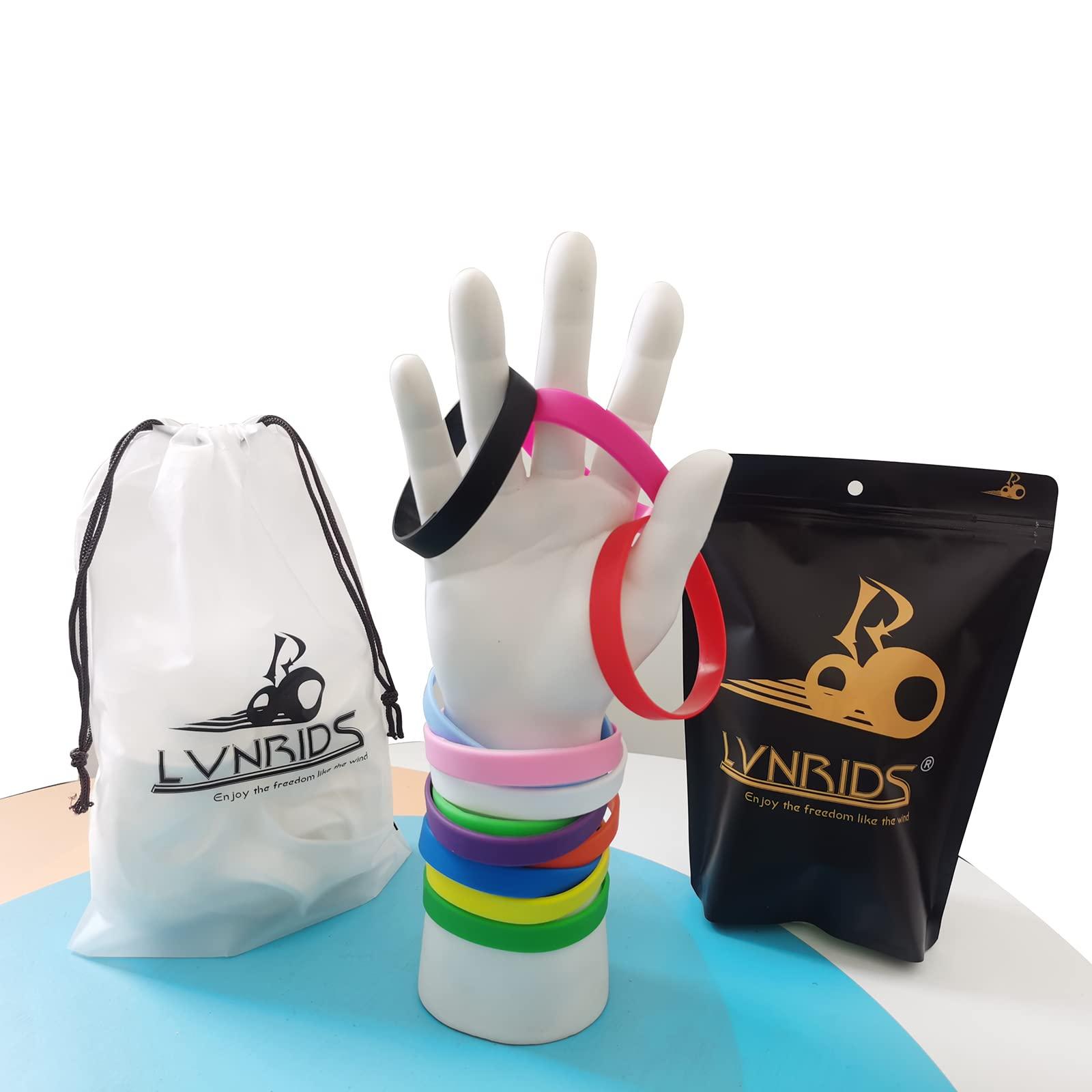 LVNRIDS LVNRIDS 100 PCS Silicone Bracelets Wristbands for kid, Sports Rubber Elastic Wristband Bracelet for Party Decorations Favors Set Pack White