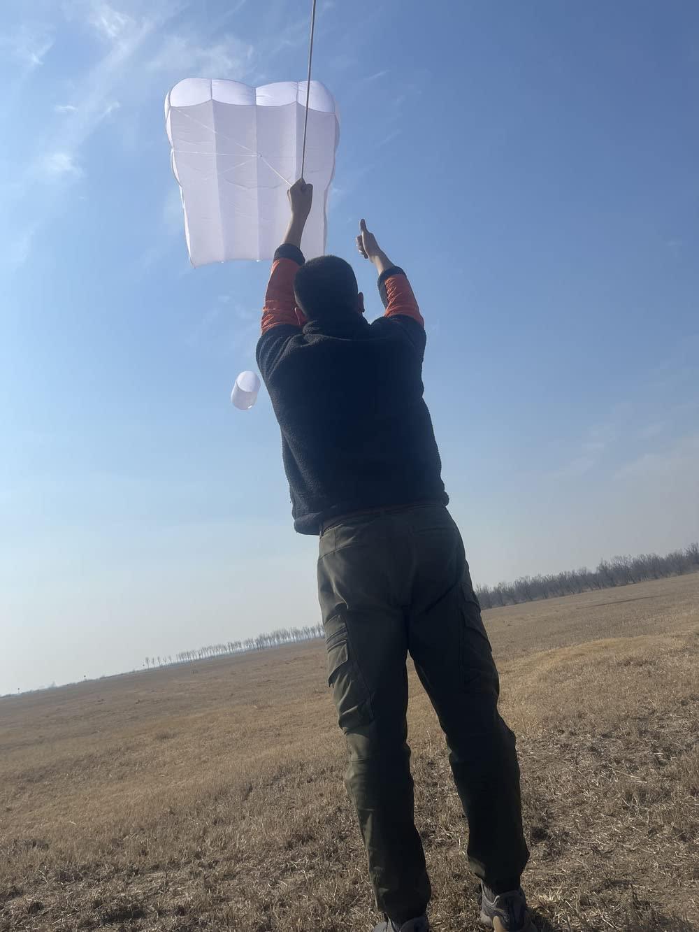 Yingfeida HFLY Kite 36 SQ.M. White Pilot Kite for Adults Large Soft Inflatable Nylon Tractor Show Flowform Kites