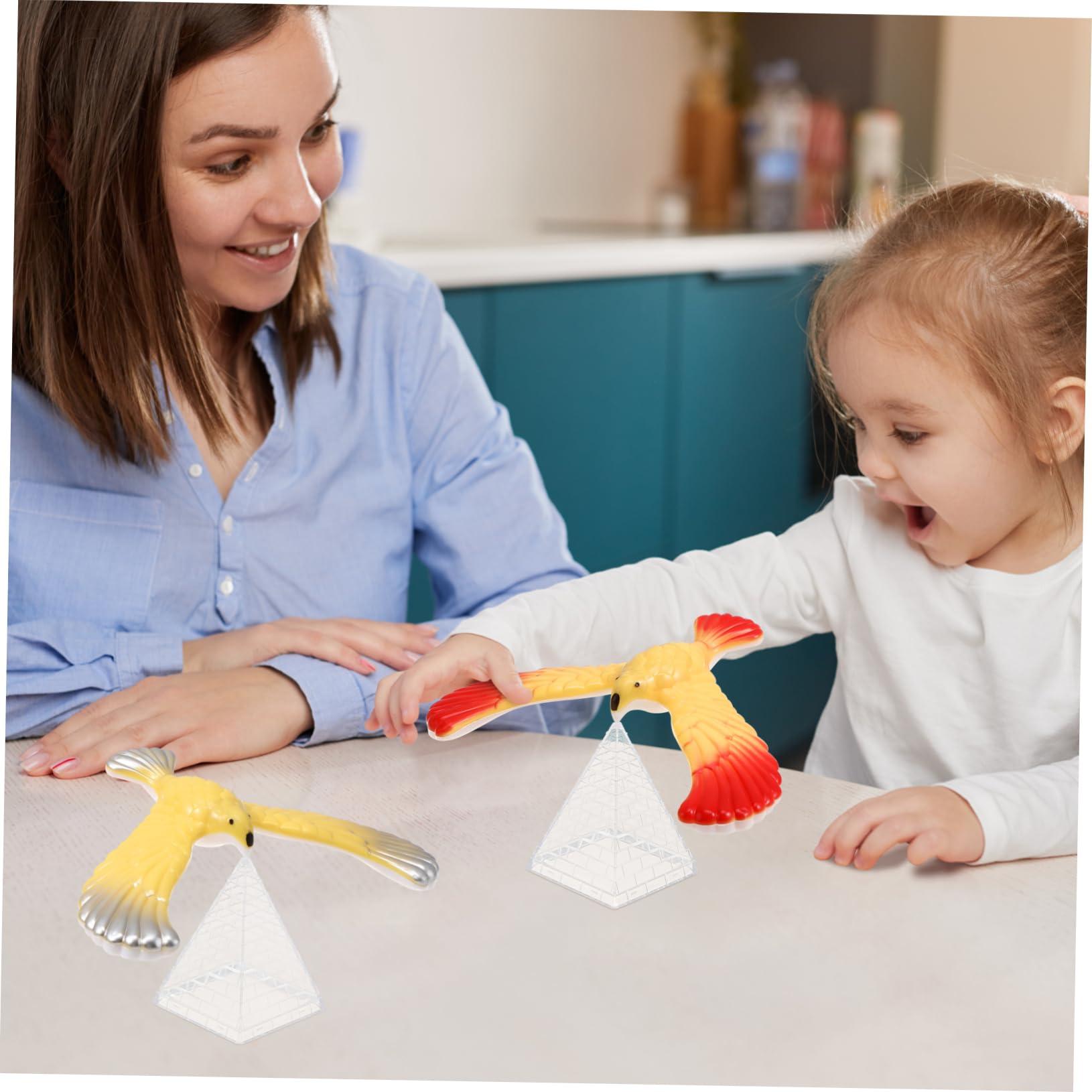 Alasum 12 Pcs Balance Bird Toy Novelty Trick Owl Balancing Gravity Bird Balancing Balance Finger Bird Puzzle Beak Chain Pyramid Balance Eagle Children Balancing Eagle Plastic