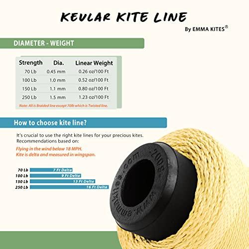 emma kites emma kites Kevlar Kite Line 1000Ft 250Lb Braided Kite String Abrasion Resistant Low Stretch Utility Cord for Outdoor Tactical Survival Hiking Camping