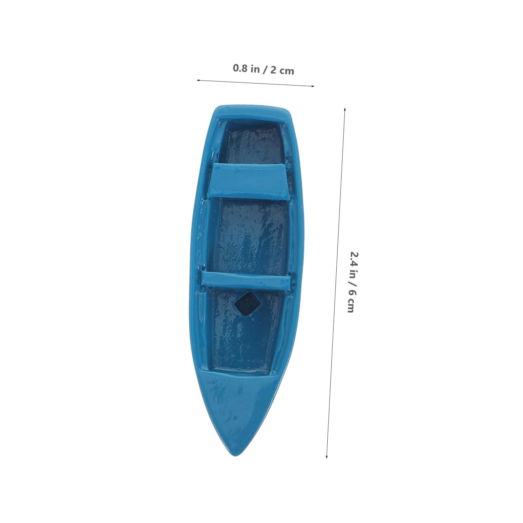 SAFIGLE SAFIGLE 2pcs Asian Decor Resin Rowing Boat Ornament Micro Landscape Boat Micro Landscape Ornaments Sailboat Figurine Home Decor Work Desk Accessories Paddles Model Glass Wooden Model