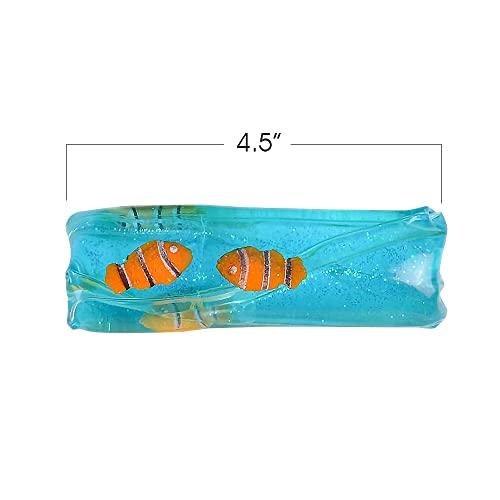 ArtCreativity ArtCreativity Clownfish Water Wigglers, Set of 3, Fidget Toys for Kids with Clown Fish Figurines and Glitter Inside, Stress Relief Toys for Boys and Girls, Unique Party Favors for Children