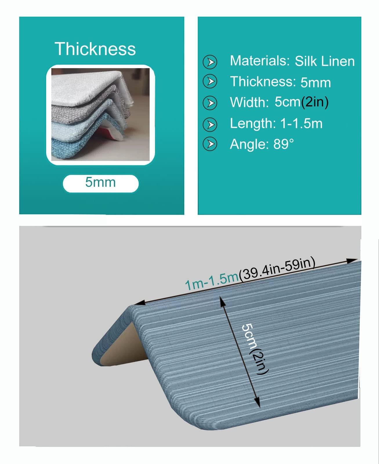 SRNSAEB 5cm/ 2in Width Wall Corner Guard Edge Protector, Self Stick Flexible Wall Corner Edge and Bumpers Guards for Kids Safety Home Decor Wall Protection (Color : Light Coffee, Size : 100cm/39.4in)