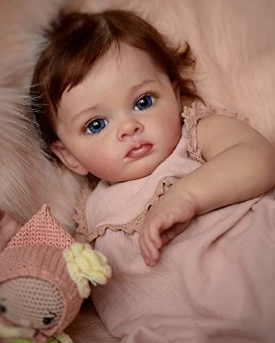 Pinky Reborn Baby Dolls 23 Inch Silicone Baby Doll LifelikeToddler Dolls That Look Real Reborn Doll Toy Gift for Collection Kids Age 3